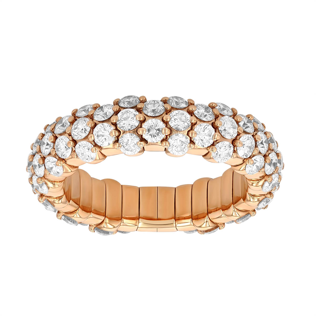 Zydo Collection Diamond Pavé Slim Stretch Ring in Rose Gold