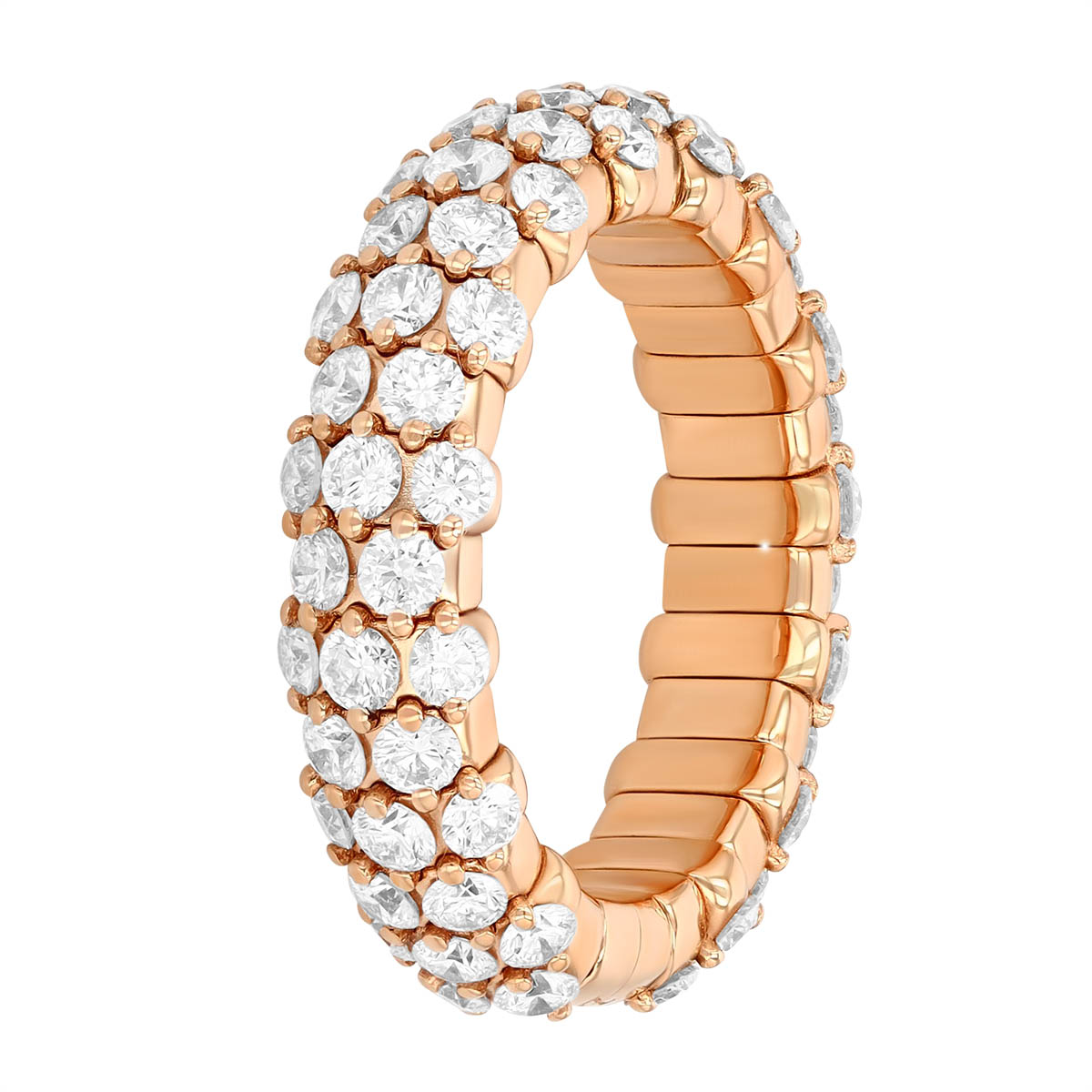 Zydo Collection Diamond Pavé Slim Stretch Ring in Rose Gold