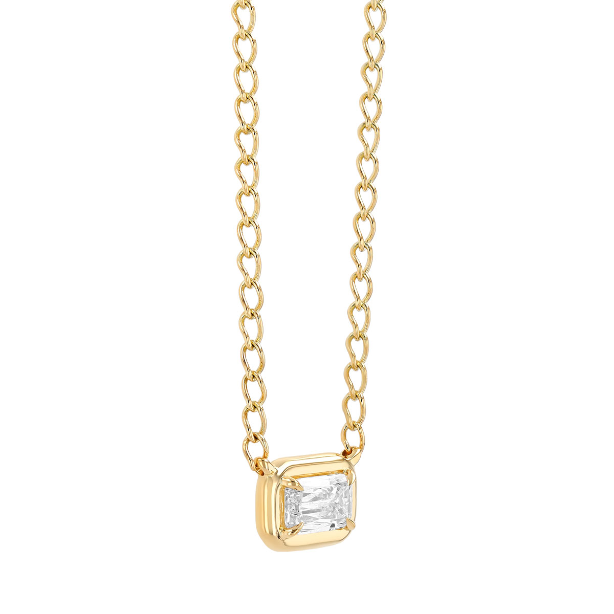 Kwiat Ashoka Diamond Bezel Solitaire Pendant in Yellow Gold, 16