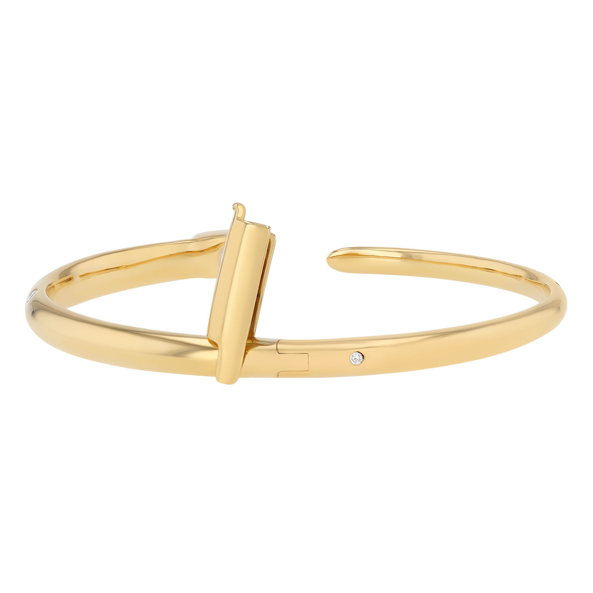 Kwiat Cobblestone Ashoka & Round Diamond Cuff Bracelet in Yellow Gold
