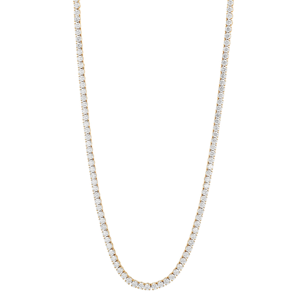 Kwiat Round Diamond Tennis Necklace in Yellow Gold, 16