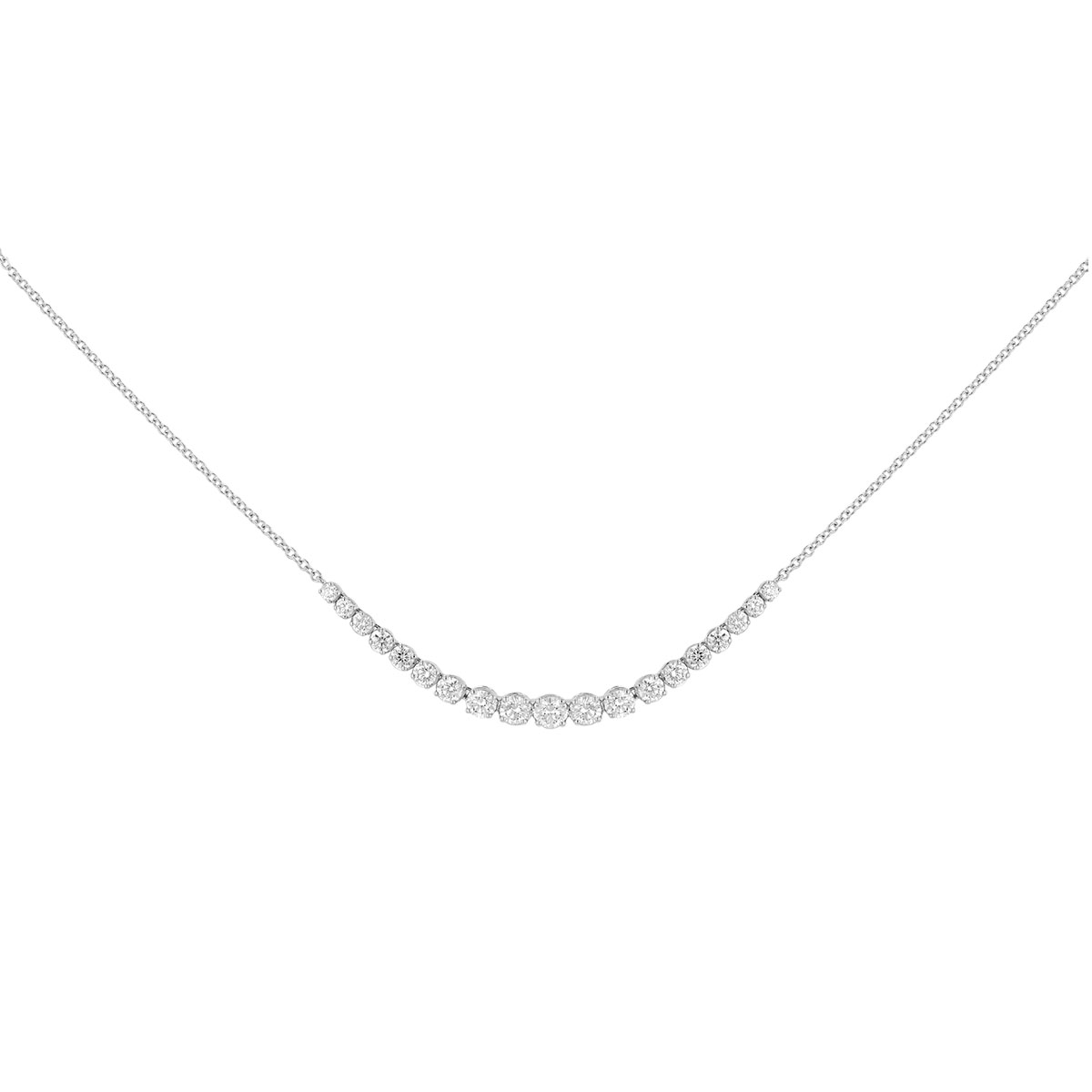 Kwiat Diamond Demi-Riviera Necklace in White Gold, 16
