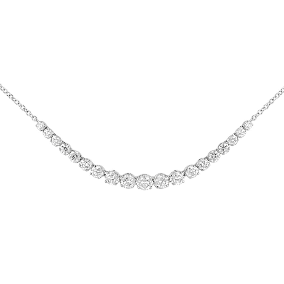 Kwiat Diamond Demi-Riviera Necklace in White Gold, 16