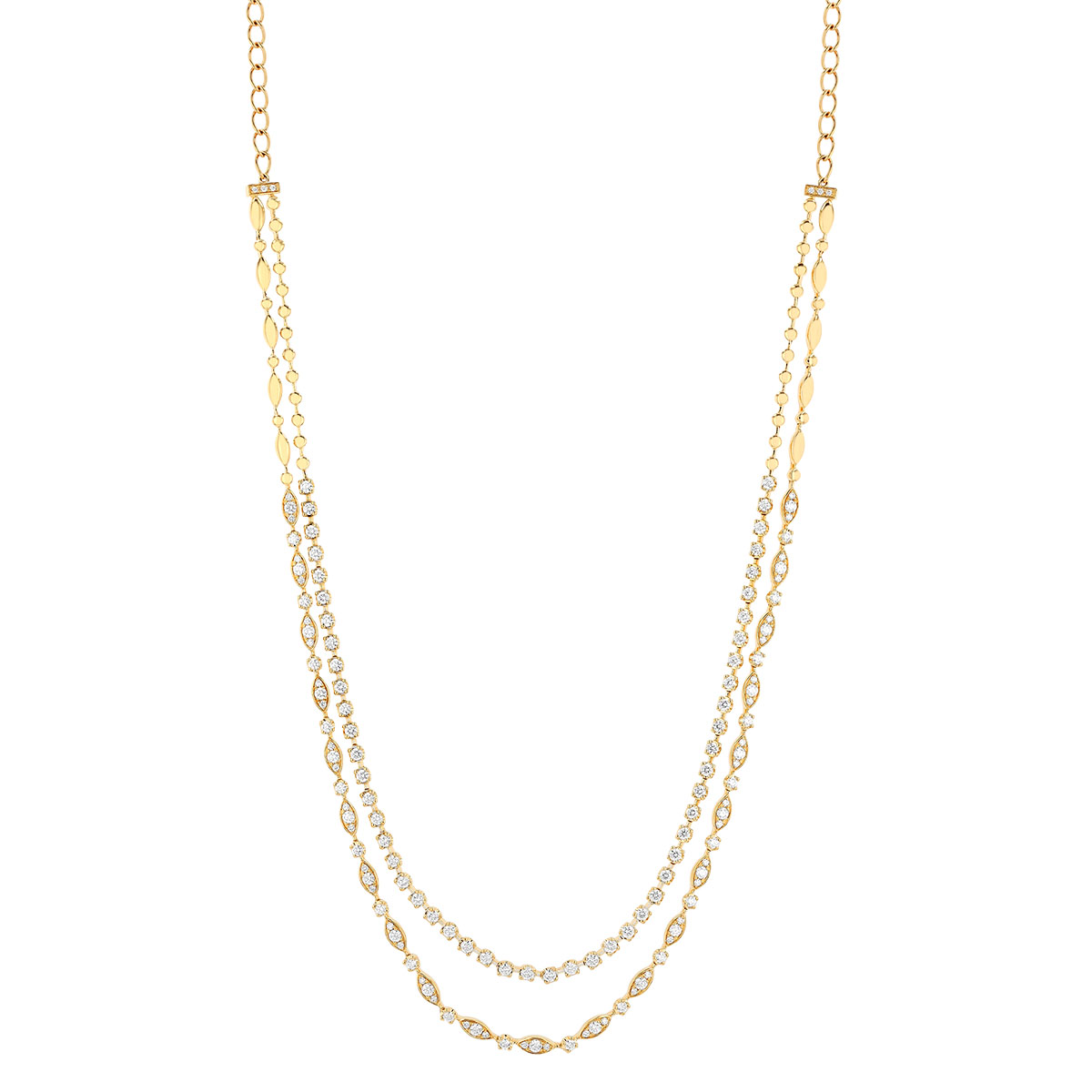 Kwiat Starry Night Diamond Double Strand Necklace in Yellow Gold, 16