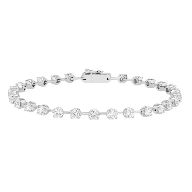Kwiat Starry Night Round Diamond Station Bracelet in White Gold, 7", 3.95 cttw