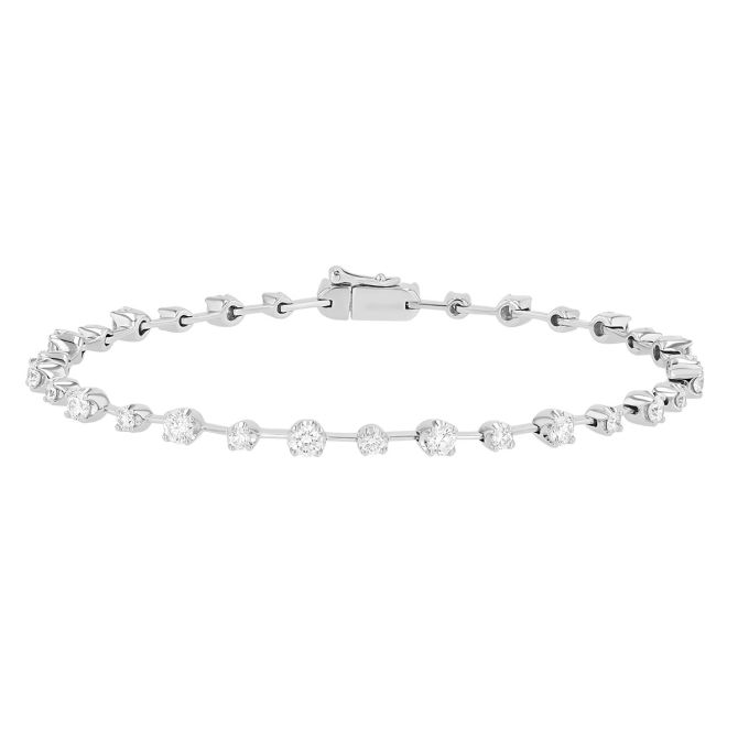 Kwiat Starry Night Round Diamond Station Bracelet in White Gold, 7", 1.94 cttw