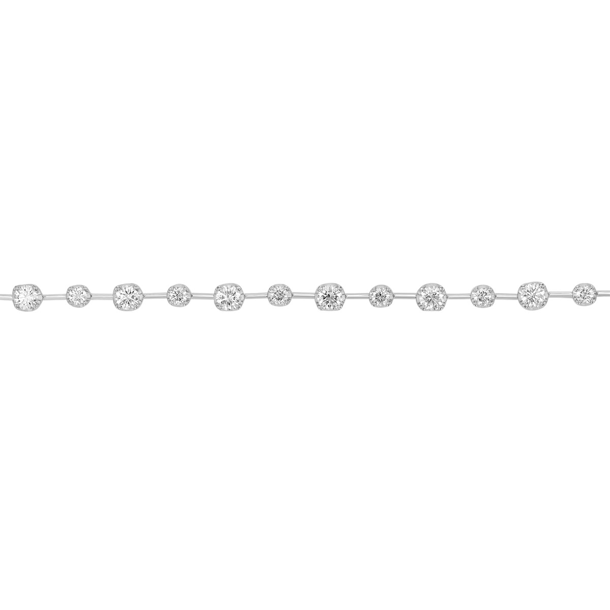 Kwiat Starry Night Round Diamond Station Bracelet in White Gold, 7
