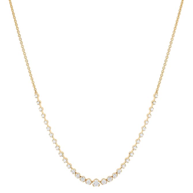 Kwiat Starry Night Diamond Demi-Riviera Necklace in Yellow Gold, 16"
