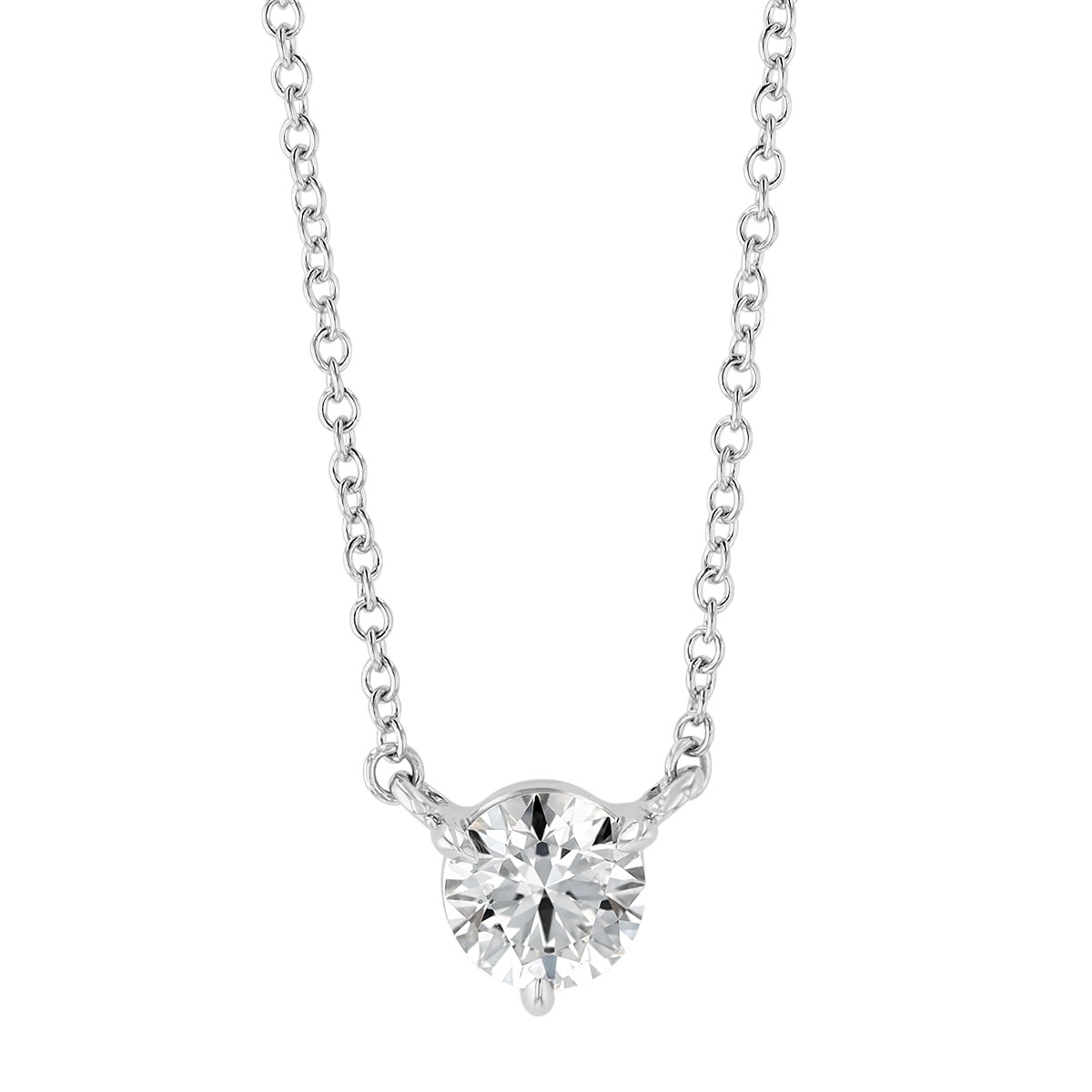 Kwiat Round Diamond Solitaire Pendant in Platinum, 16