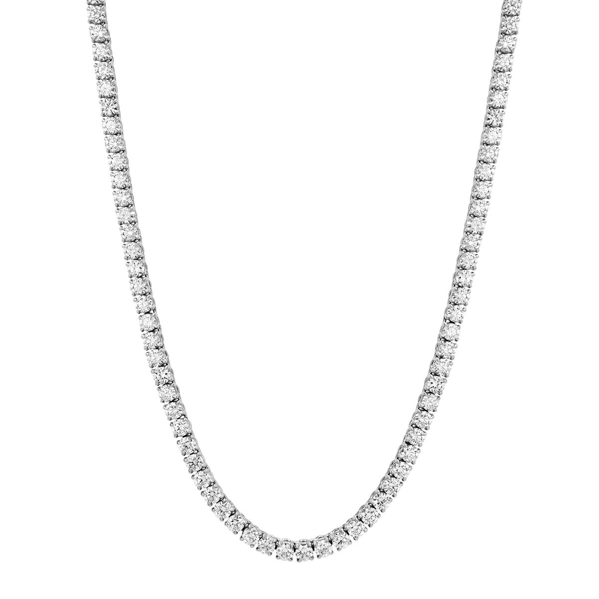 Kwiat Round Diamond Tennis Necklace in Platinum, 17