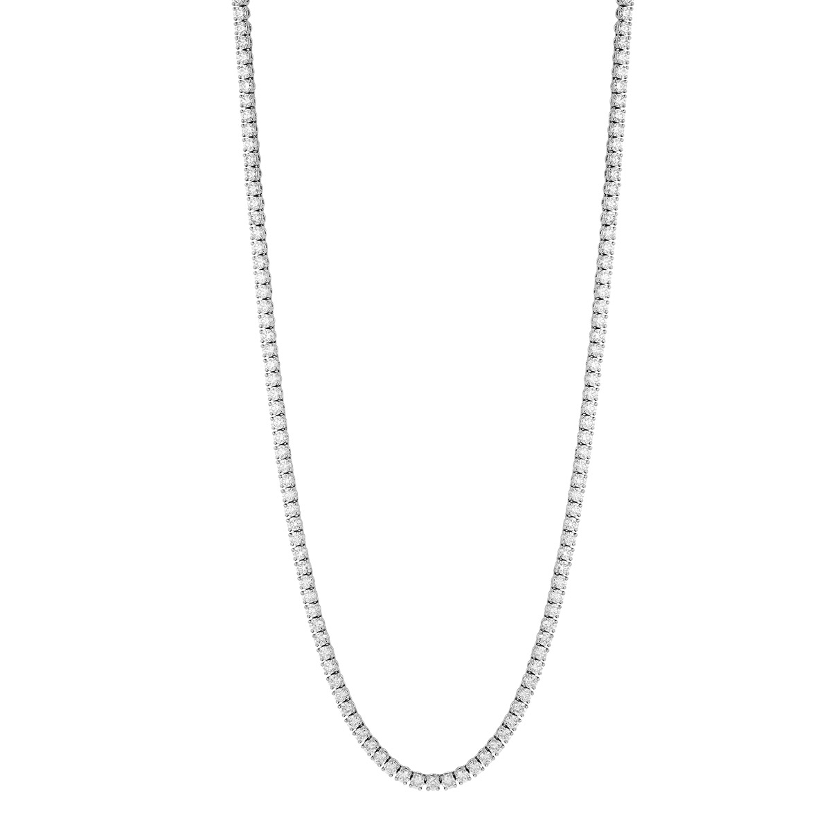 Kwiat Round Diamond Tennis Necklace in  Platinum, 16.15