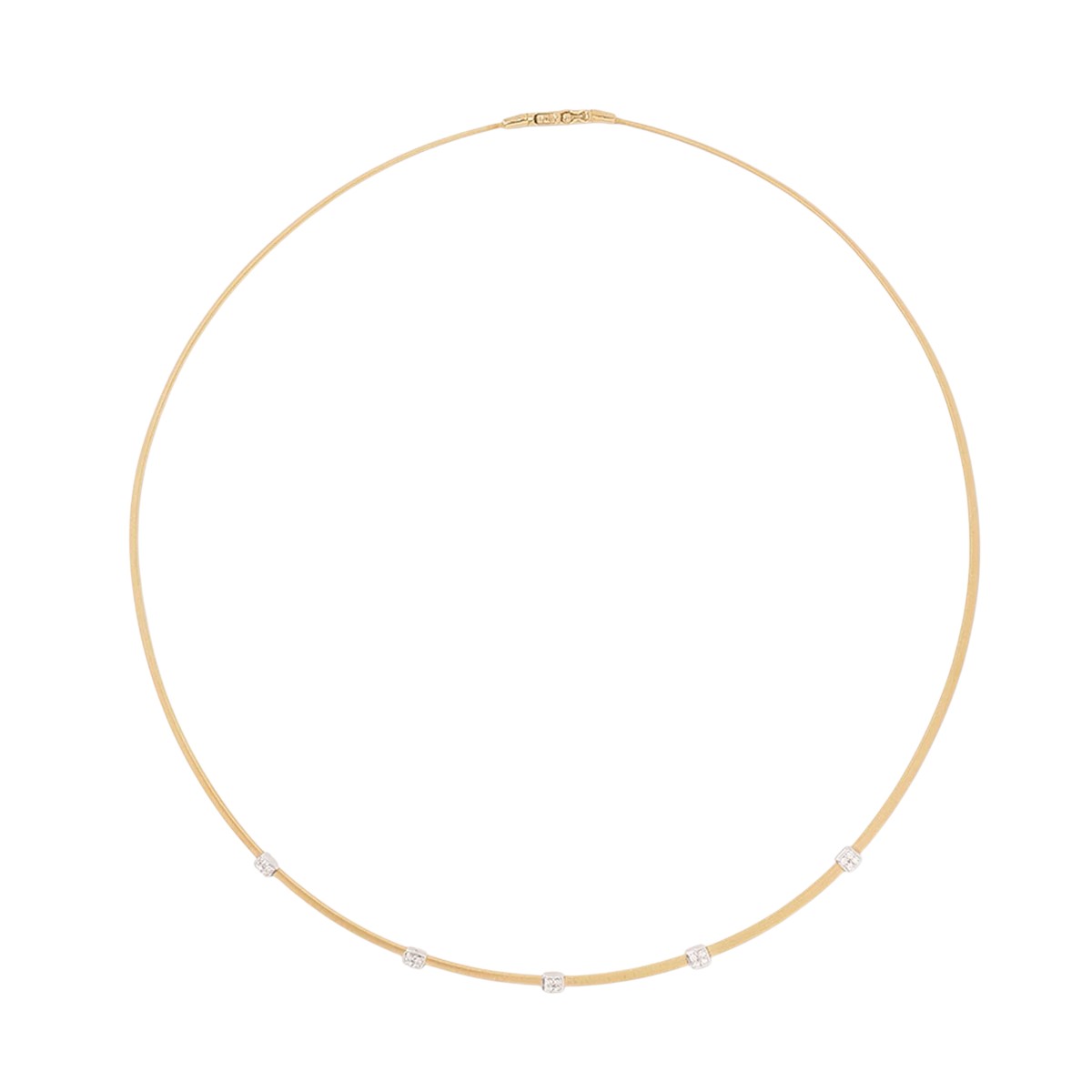Marco Bicego Masai Diamond Station Coil Necklace in Two Tone, 16.5