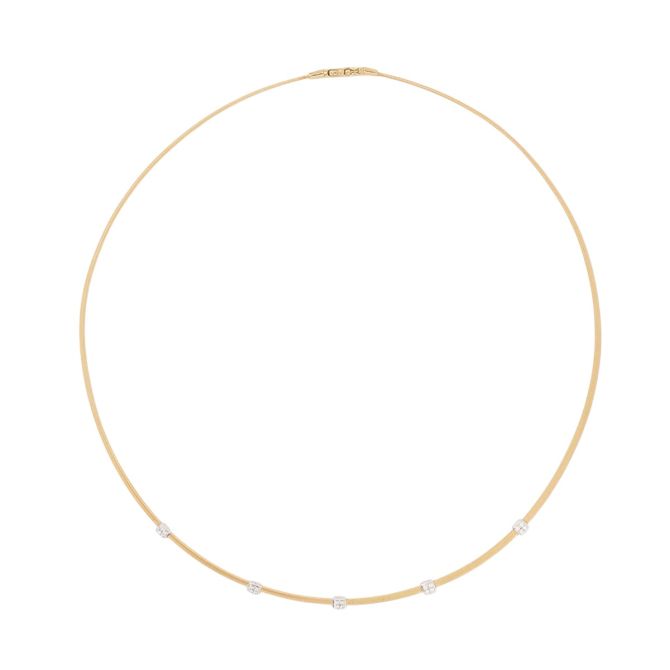 Marco Bicego Masai Diamond Station Coil Necklace in Two Tone, 16.5"