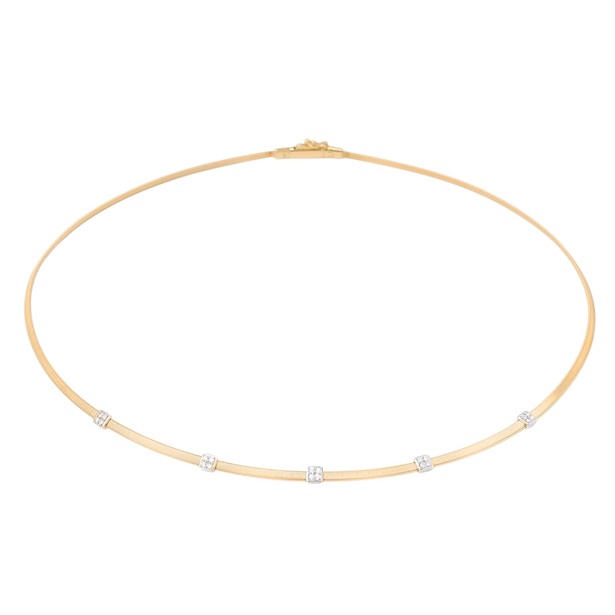 Marco Bicego Masai Diamond Station Coil Necklace in Two Tone, 16.5