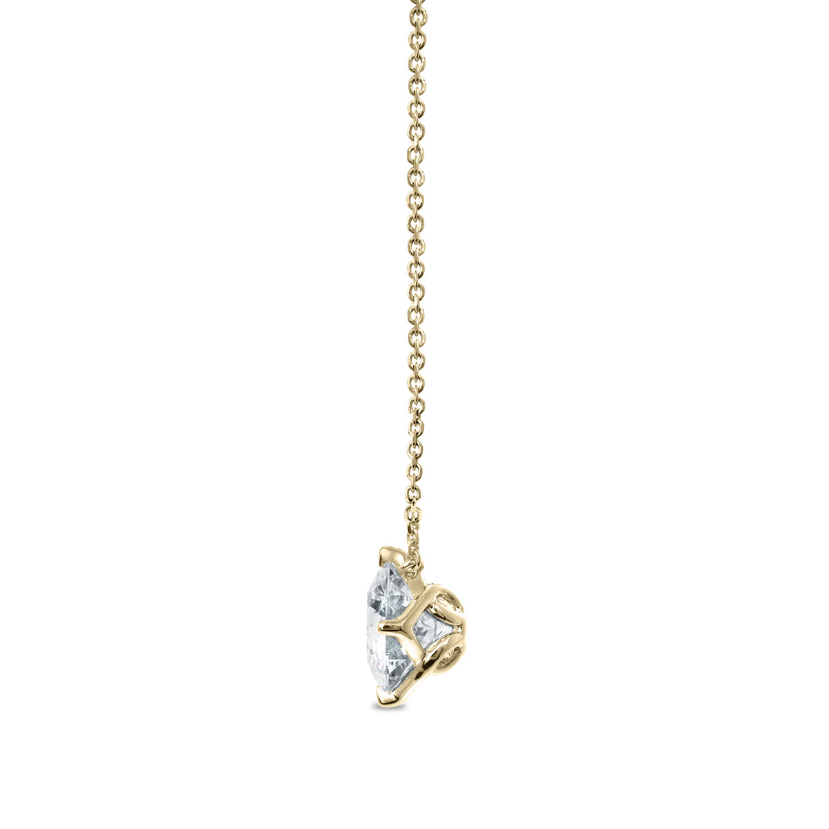 Clarity Diamond Signature Lab-Grown Round Diamond Solitaire Pendant in Yellow Gold, 1.52ct