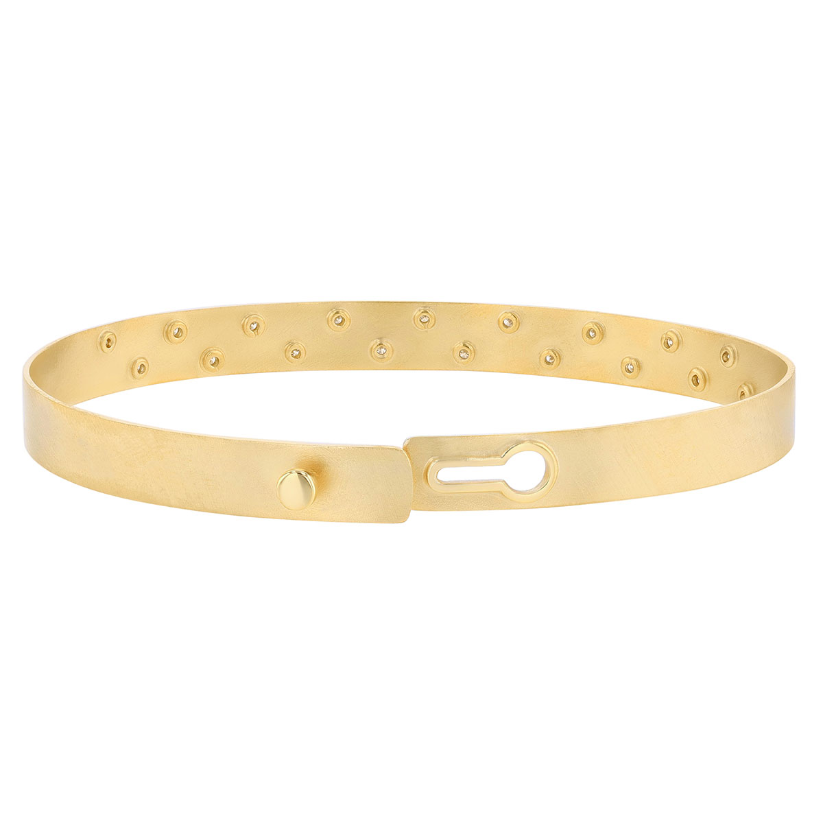 Marika Flush Set Diamond Bangle Bracelet in Yellow Gold