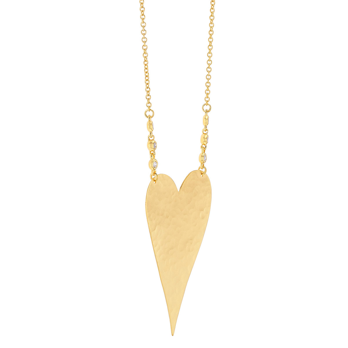 Marika Yellow Gold Heart Pendant with Diamond Accents in Yellow Gold
