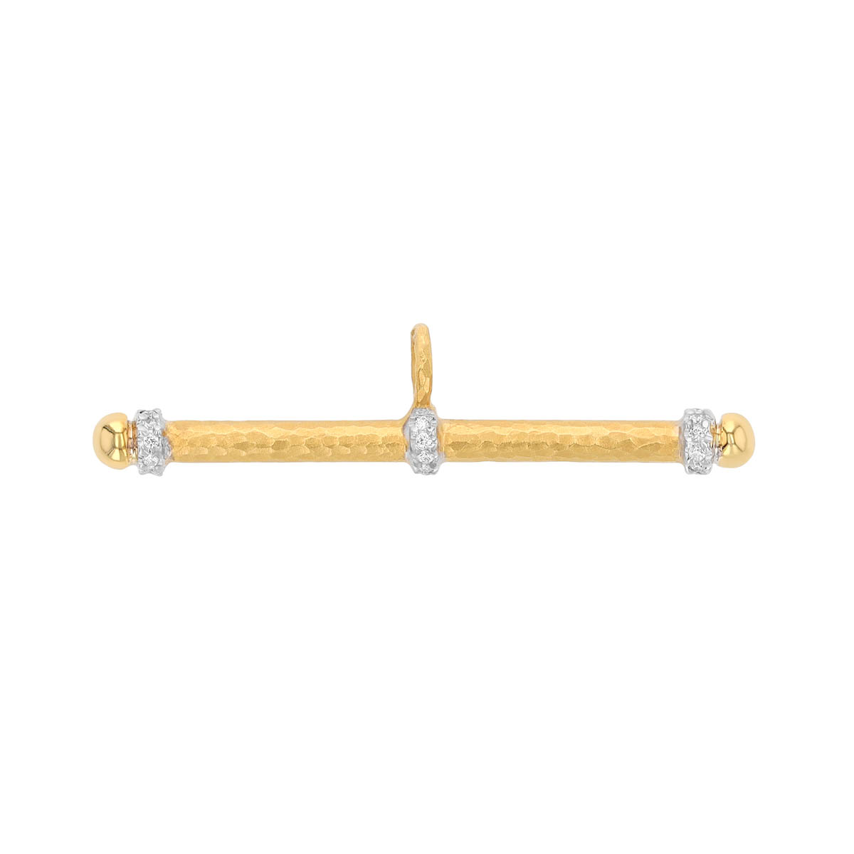 Marika Diamond 3 Station Bar Charm in Two Tone