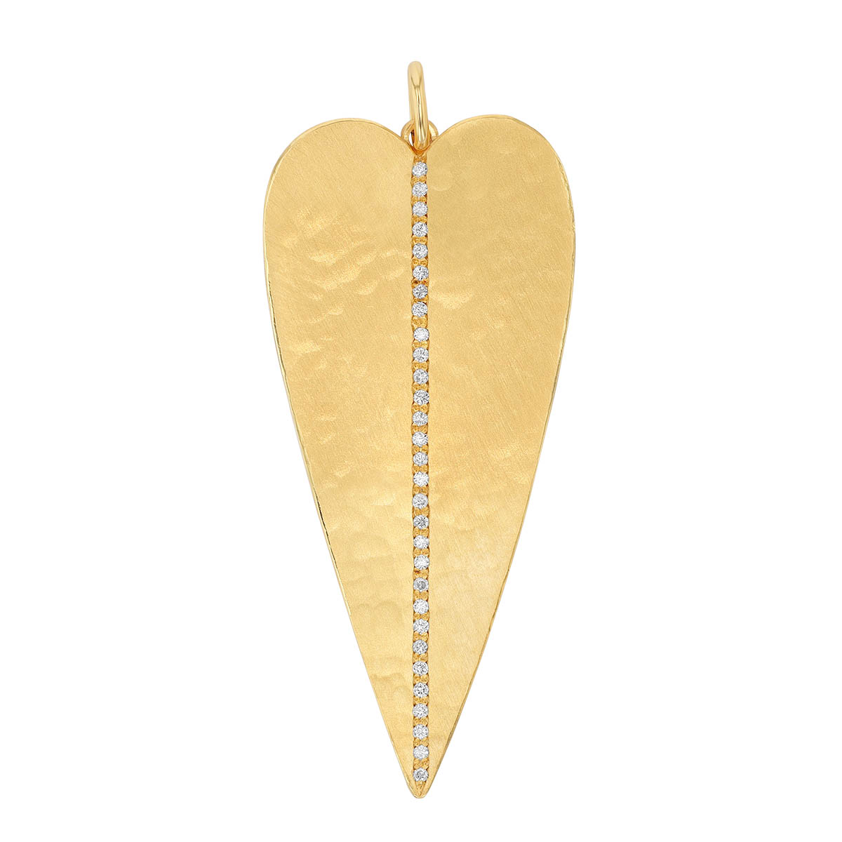 Marika Diamond Center Elongated Heart Charm in Yellow Gold