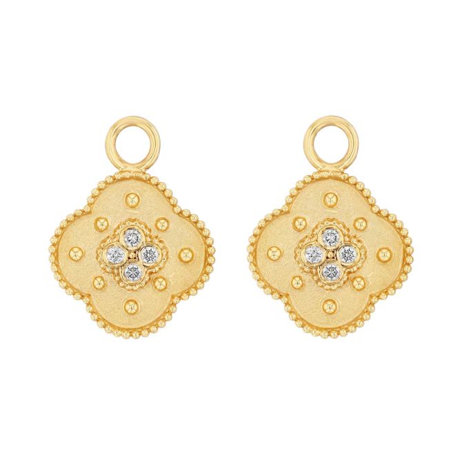 Marika Diamond Quartrefoil Earring Charms in Yellow Gold
