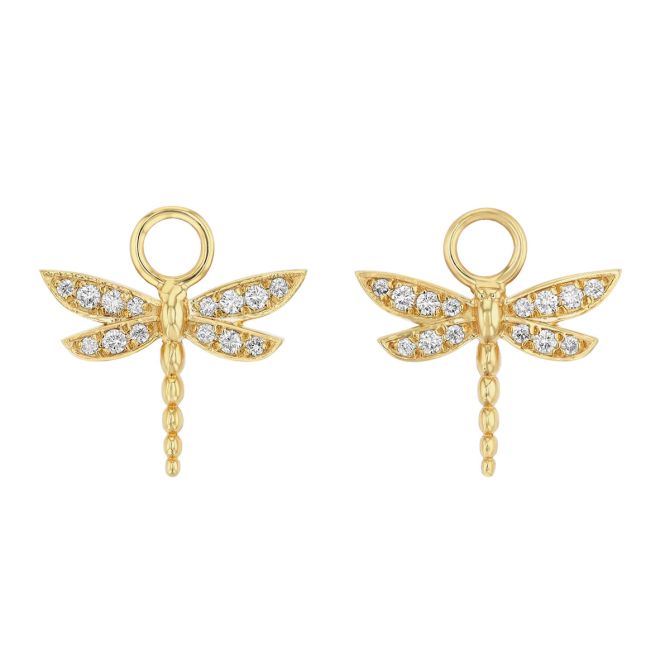 Marika Diamond Dragonfly Earring Charms in Yellow Gold