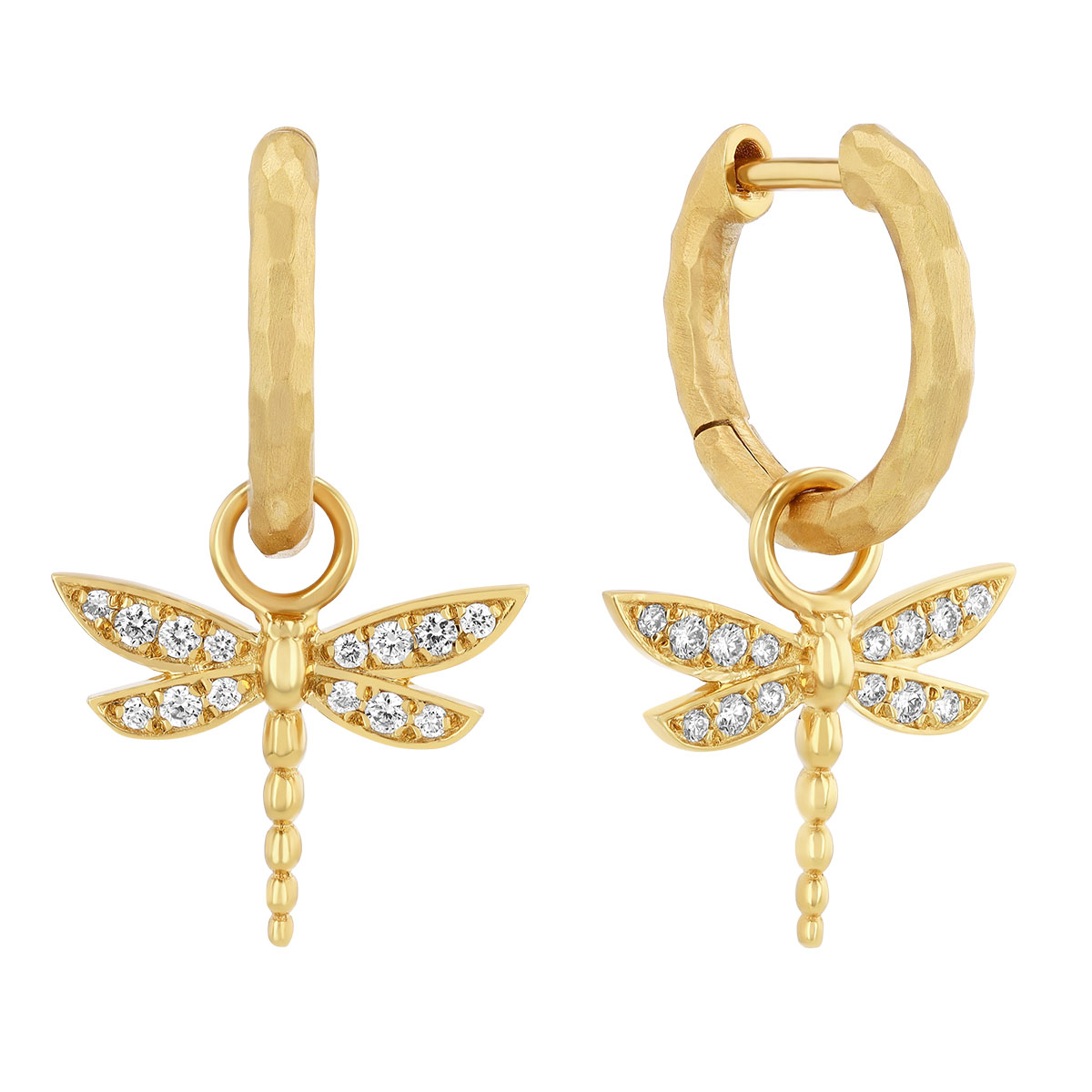 Marika Diamond Dragonfly Earring Charms in Yellow Gold