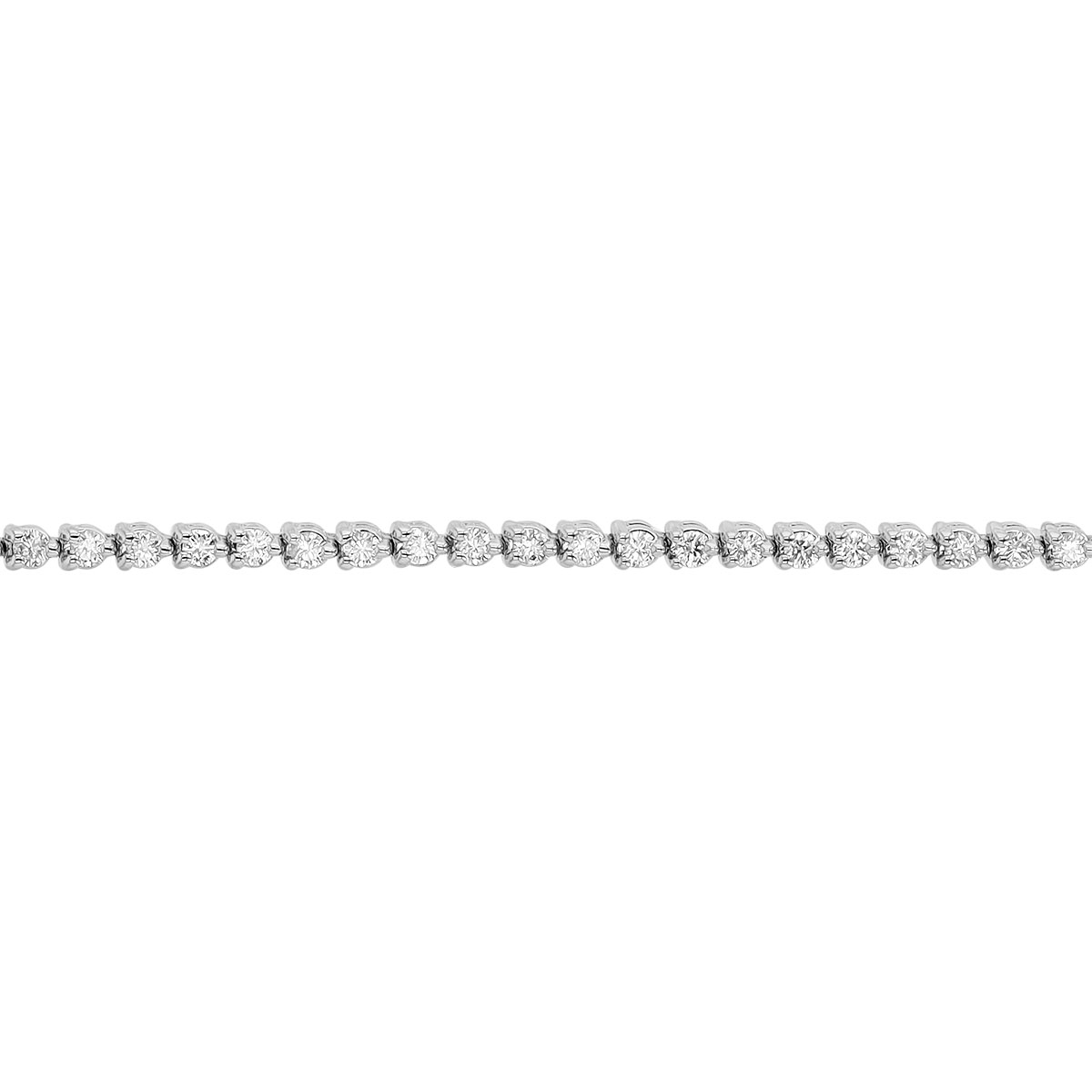 Round Diamond 3 Prong Tennis Bracelet in White Gold, 2.00 aptw