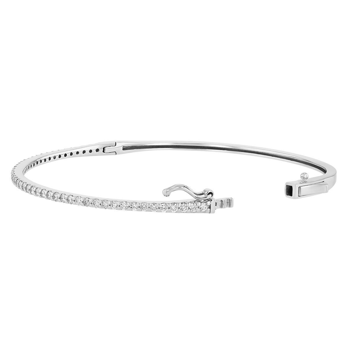 Diamond Bangle Bracelet in White Gold, 1.00 aptw