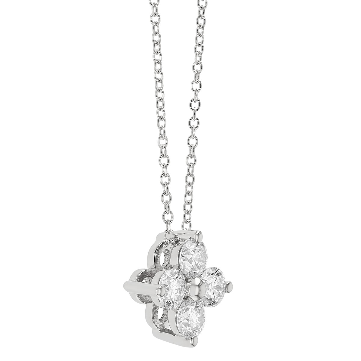 Diamond Quartet Pendant in White Gold, 0.96 cttw