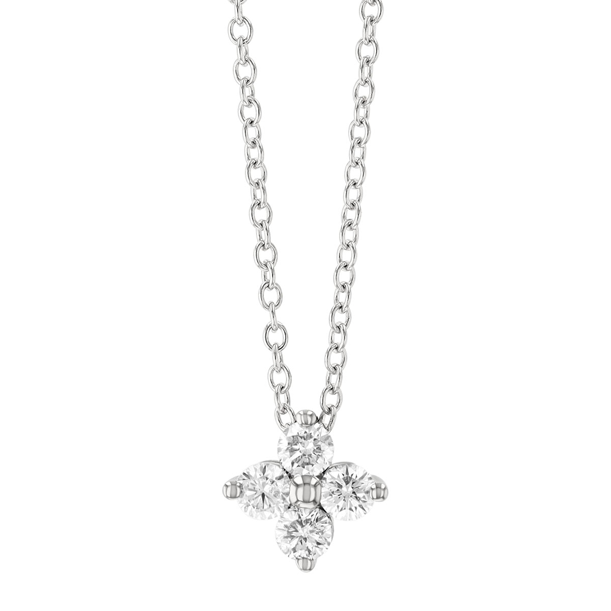 Diamond Quartet Pendant in White Gold, 0.26 cttw
