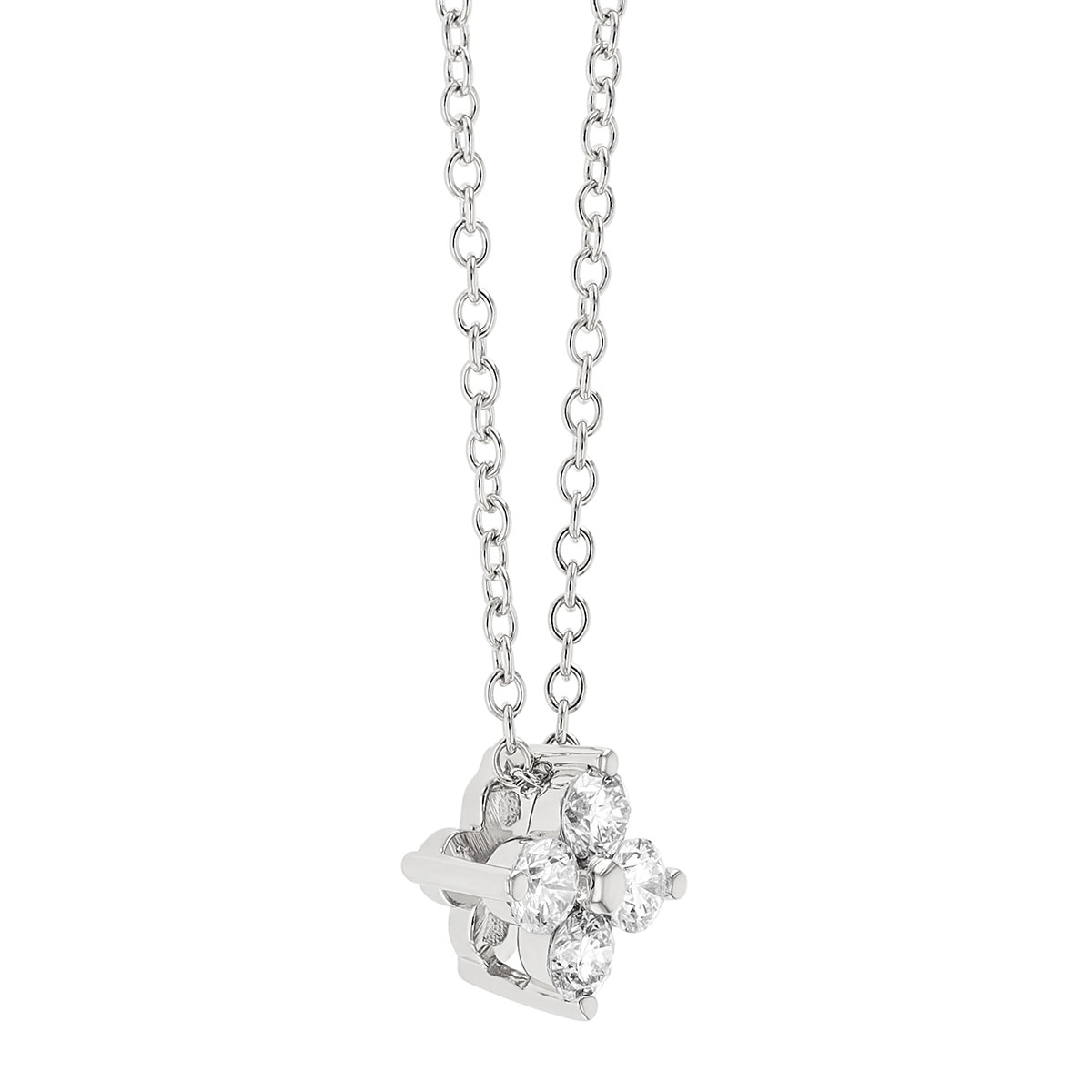 Diamond Quartet Pendant in White Gold, 0.26 cttw