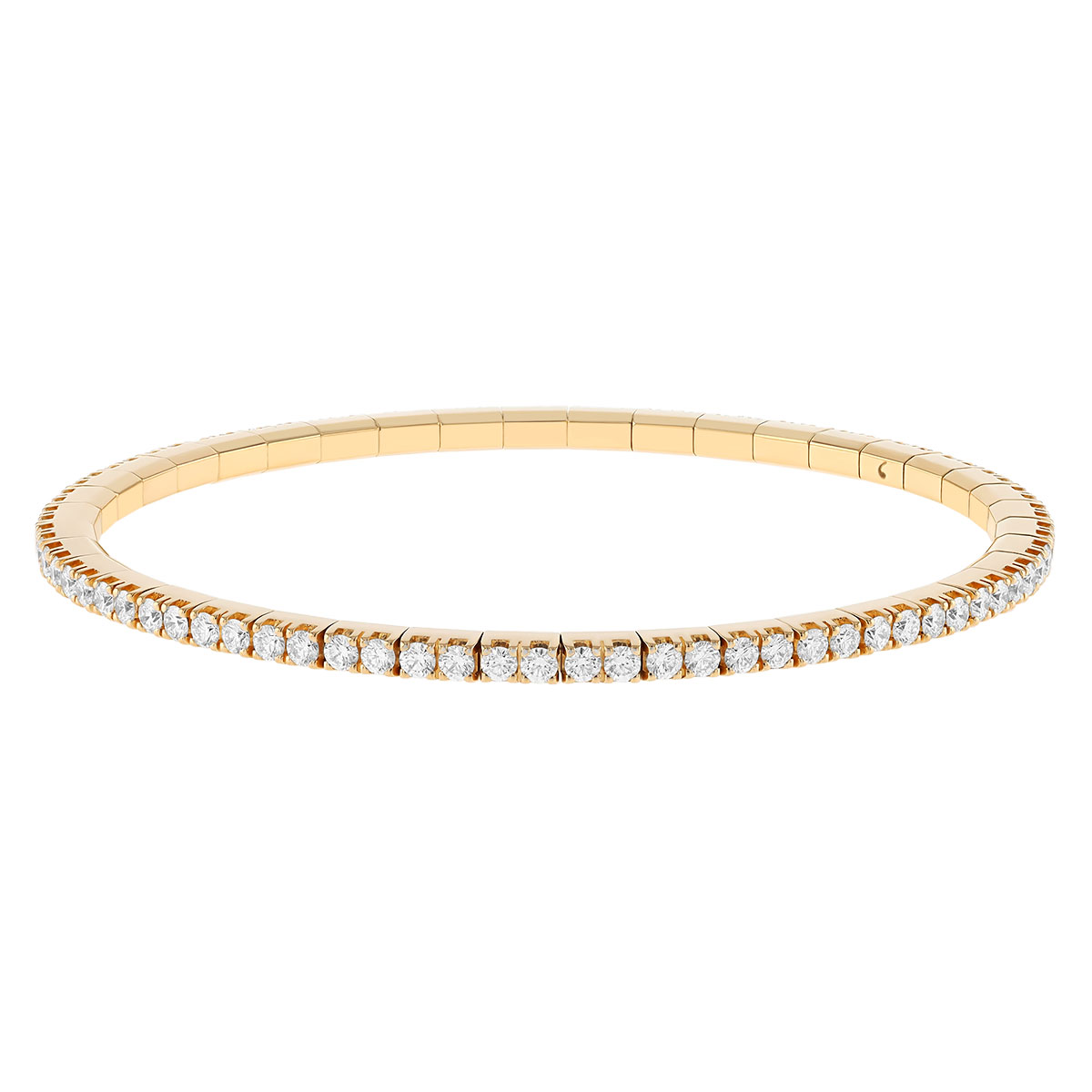 Diamond Stretch Bracelet in Yellow Gold, 2.14 cttw