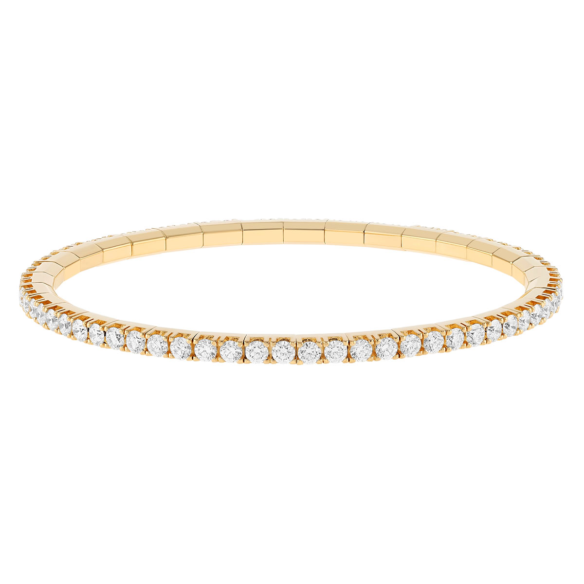 Diamond Stretch Bracelet in Yellow Gold, 3.17