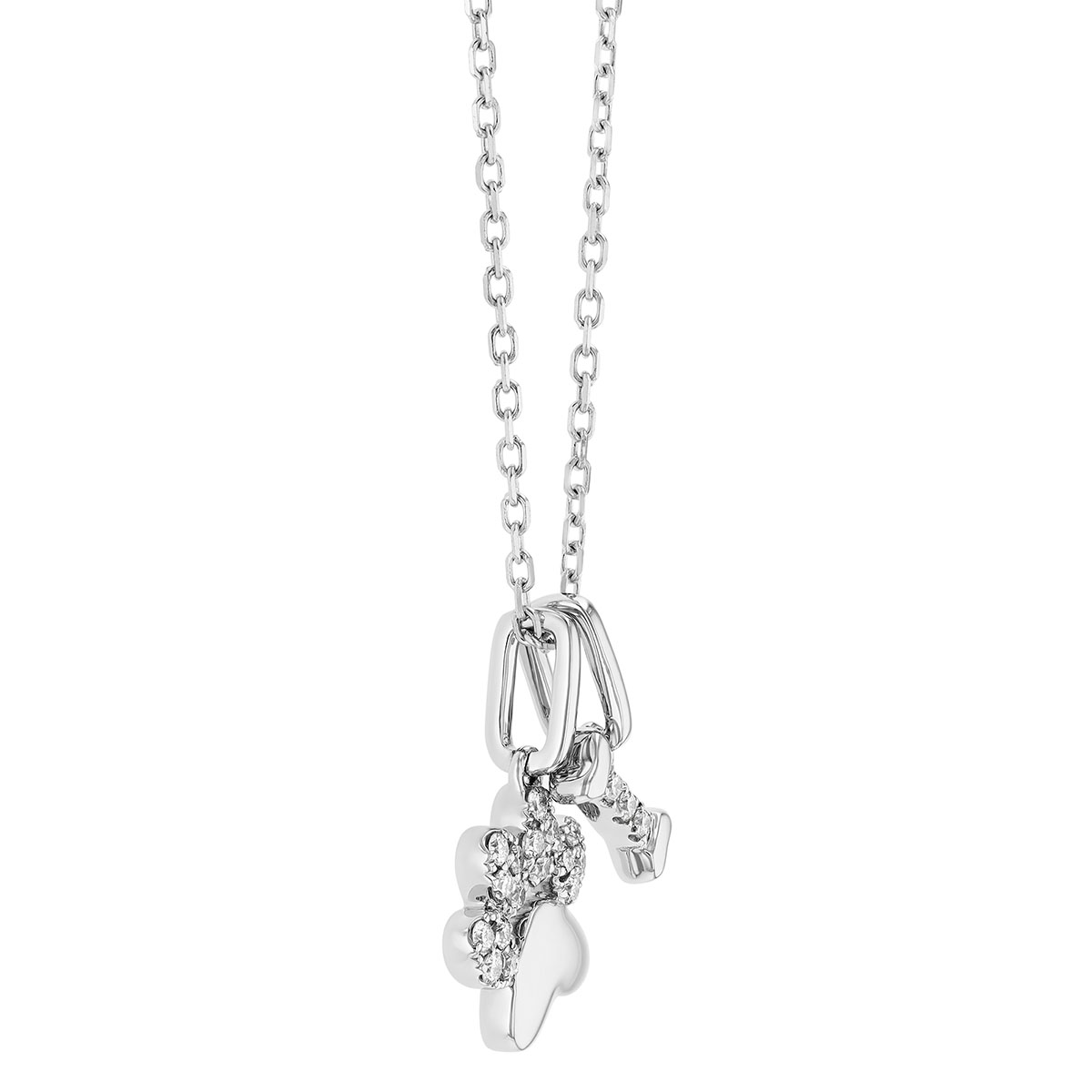 Frederic Sage Diamond Pavé Paw Print & Bone Pendant in White Gold