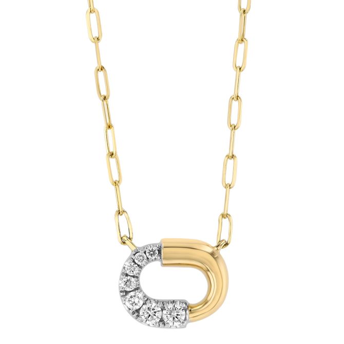 Frederic Sage Graduated Diamond & Yellow Gold Oval Link Pendant, 18"
