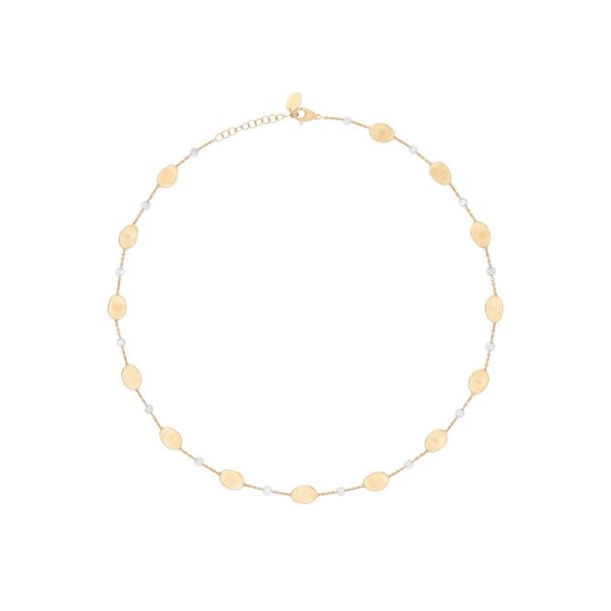 Marco Bicego Lunaria Diamond & Yellow Gold Leaf Station Necklace, 16.5"