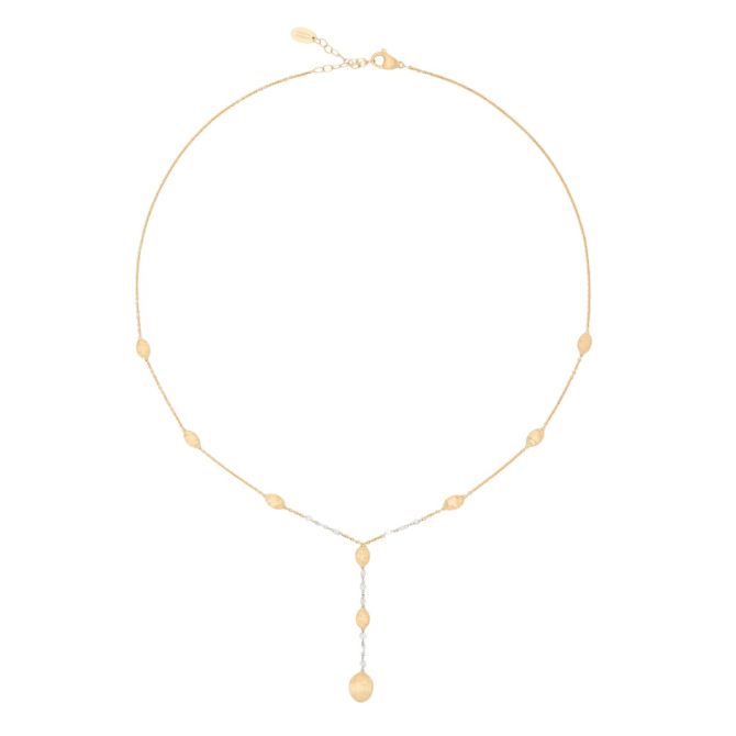 Marco Bicego Siviglia Diamond & Yellow Gold Beaded Station Lariat Necklace, 16.5"
