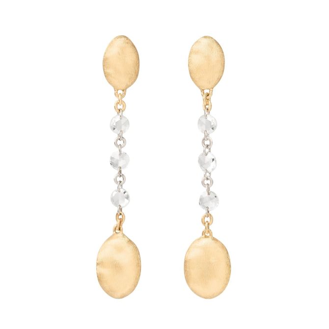 Marco Bicego Siviglia Diamond & Yellow Gold Bead Dangle Earrings