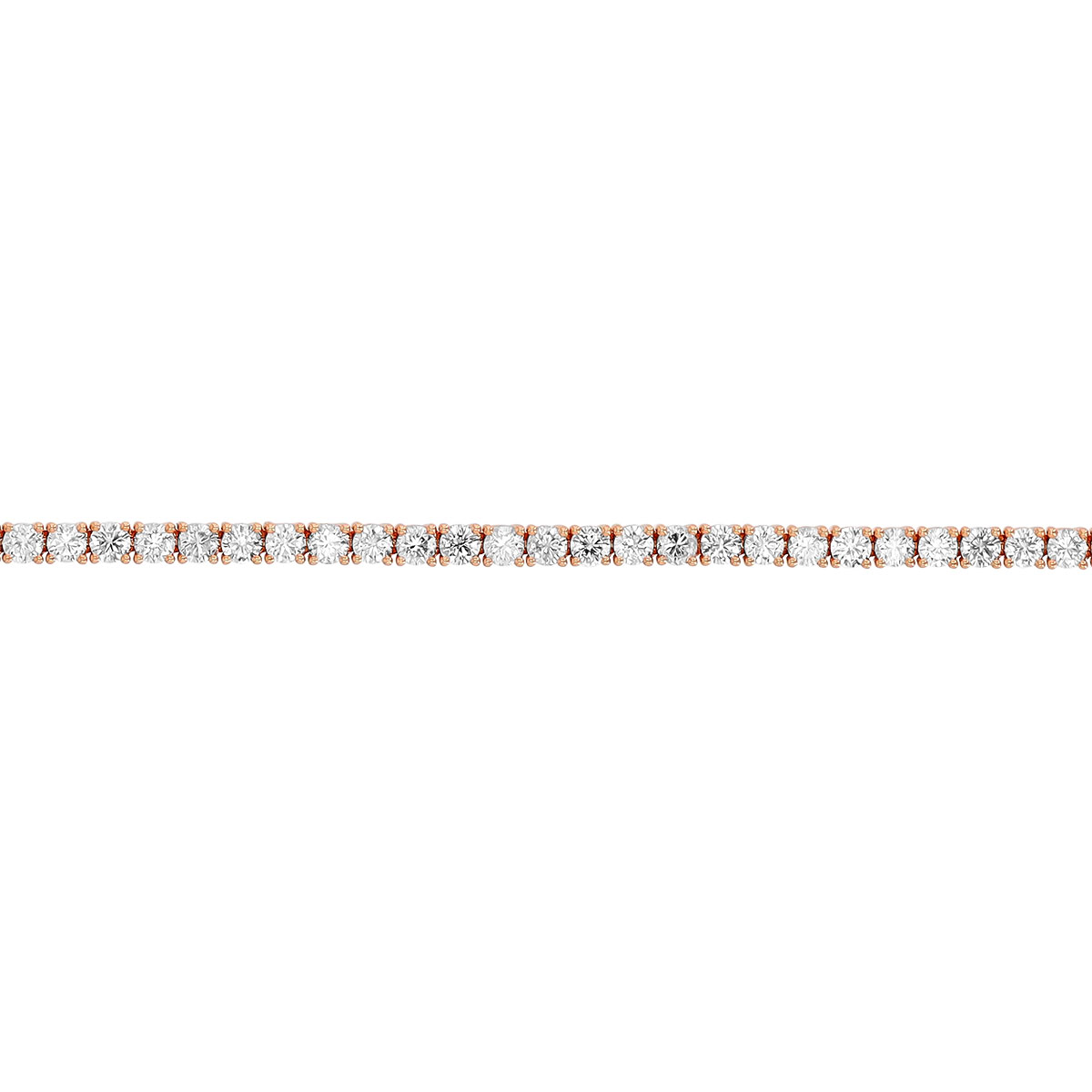 TARA Pearls Round Diamond 4 Prong Tennis Bracelet in Rose Gold, 7