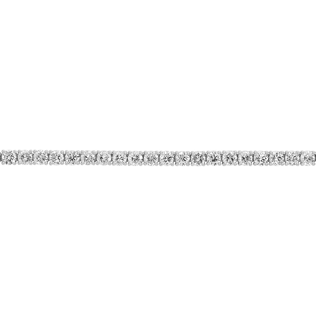 TARA Pearls Round Diamond 4 Prong Tennis Bracelet in White Gold, 7