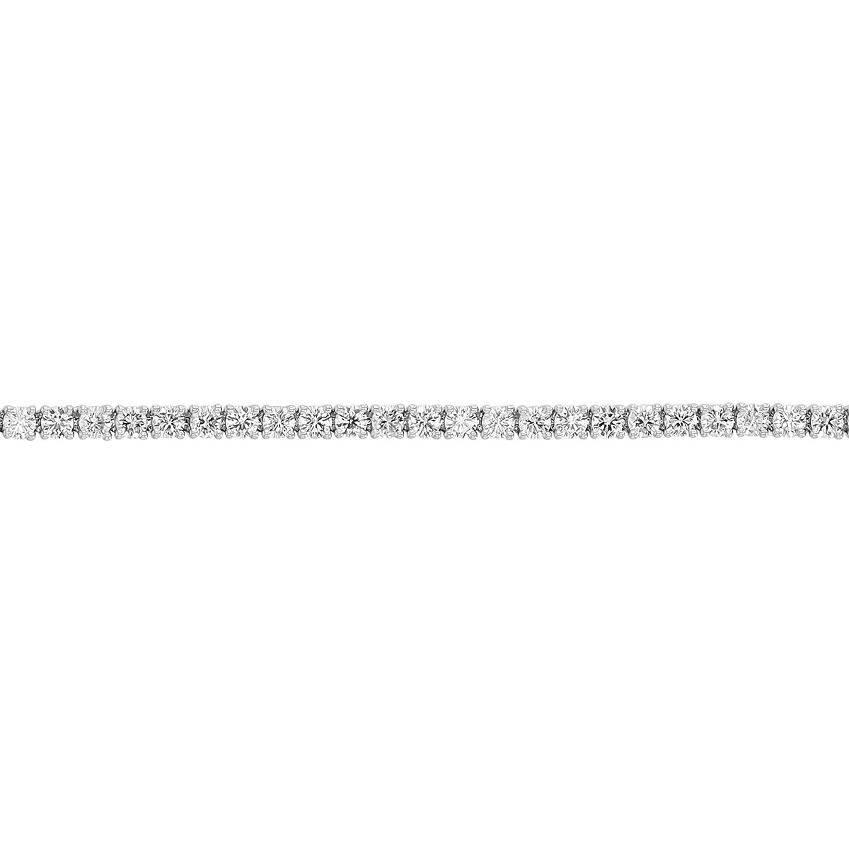 TARA Pearls Round Diamond 4 Prong Tennis Bracelet in White Gold, 7