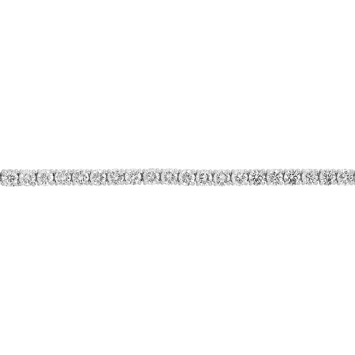 TARA Pearls Round Diamond 4 Prong Tennis Bracelet in White Gold, 7