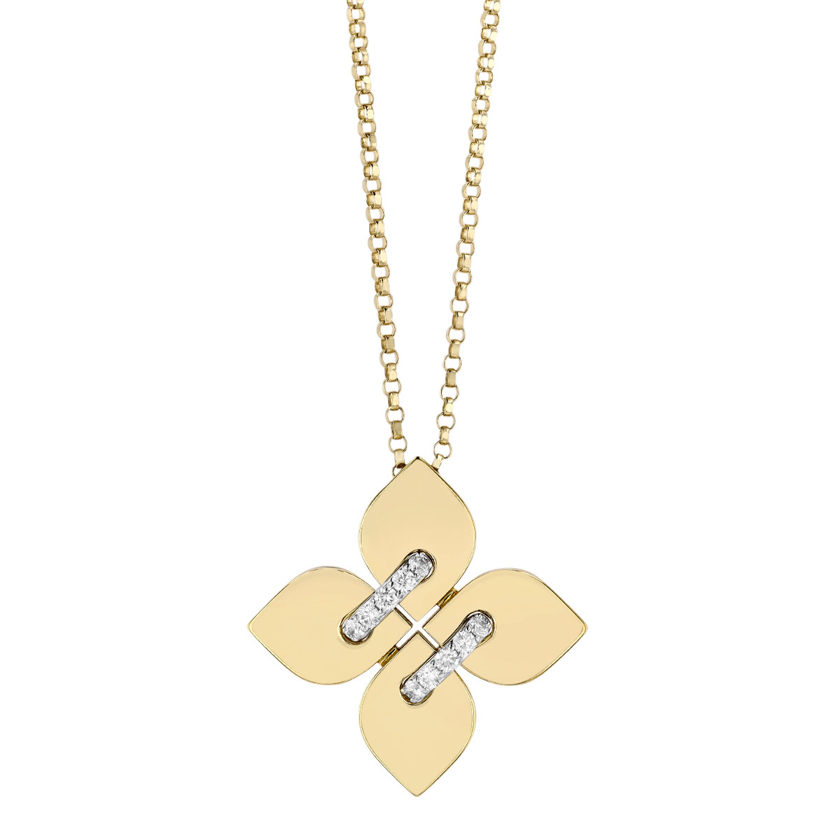 Roberto Coin Love in Verona Diamond Flower Pendant in Two