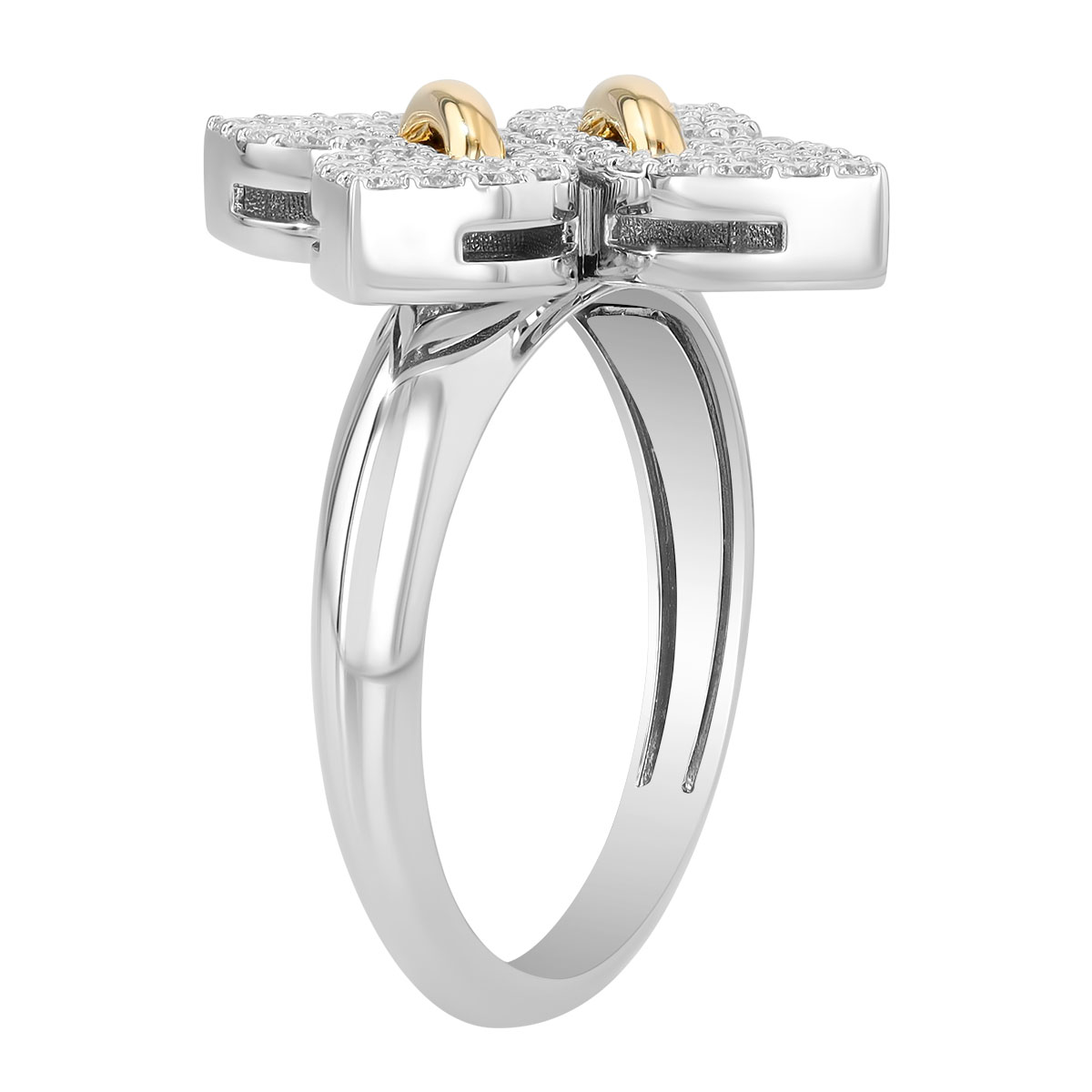 Roberto Coin Love in Verona Medium Diamond Pave Flower Ring in Two Tone