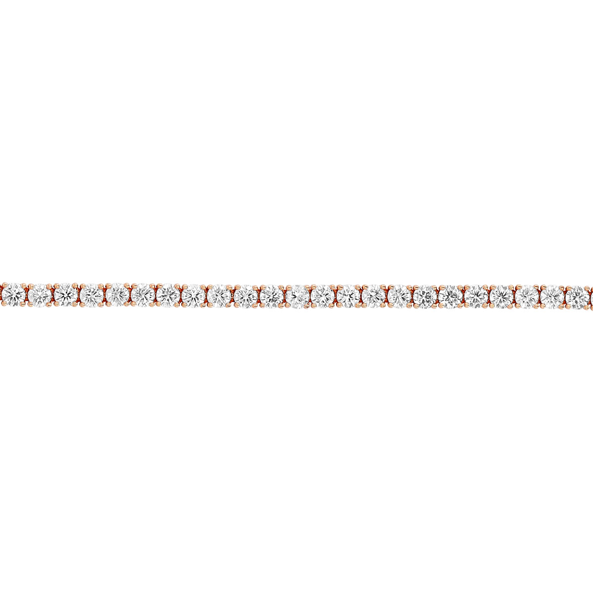 TARA Pearls Round Diamond 4 Prong Tennis Bracelet in Rose Gold, 7
