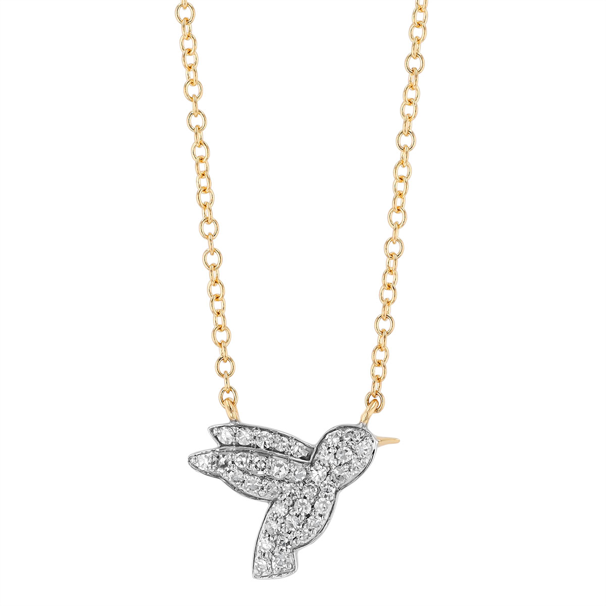 Phillips House Symphony Diamond Pave Petite Hummingbird Pendant in Two Tone