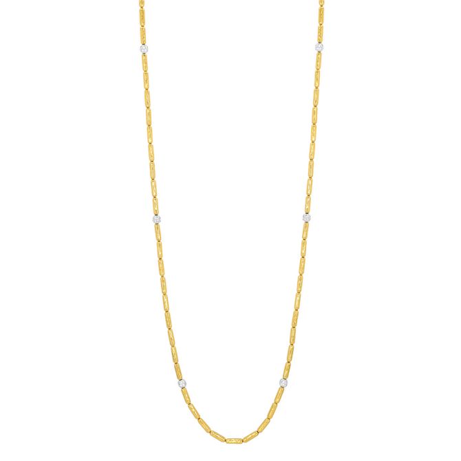 Gurhan Vertigo Diamond Station Beaded Necklace in Two Tone, 36"