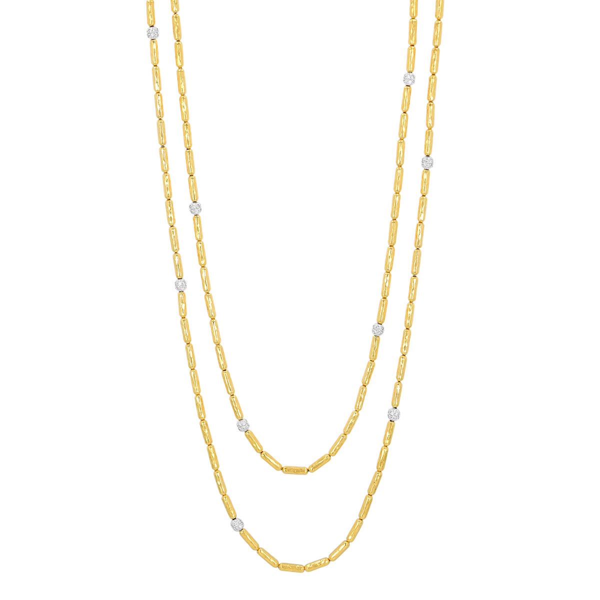 Gurhan Vertigo Diamond Station Beaded Necklace in Two Tone, 36