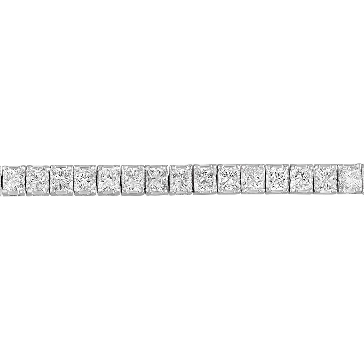 Princess Cut Diamond Tennis Bracelet in White Gold, 5.60 aptw