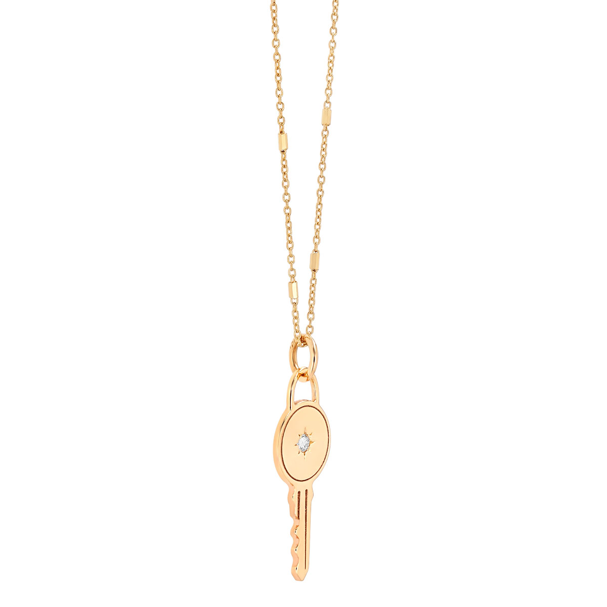 Zoe Chicco Single Diamond Key Pendant in Yellow Gold, 18